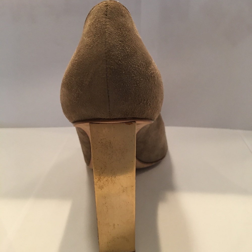 Dior Designer Square Wedge Leather Suede Heels - Picture 6 of 11